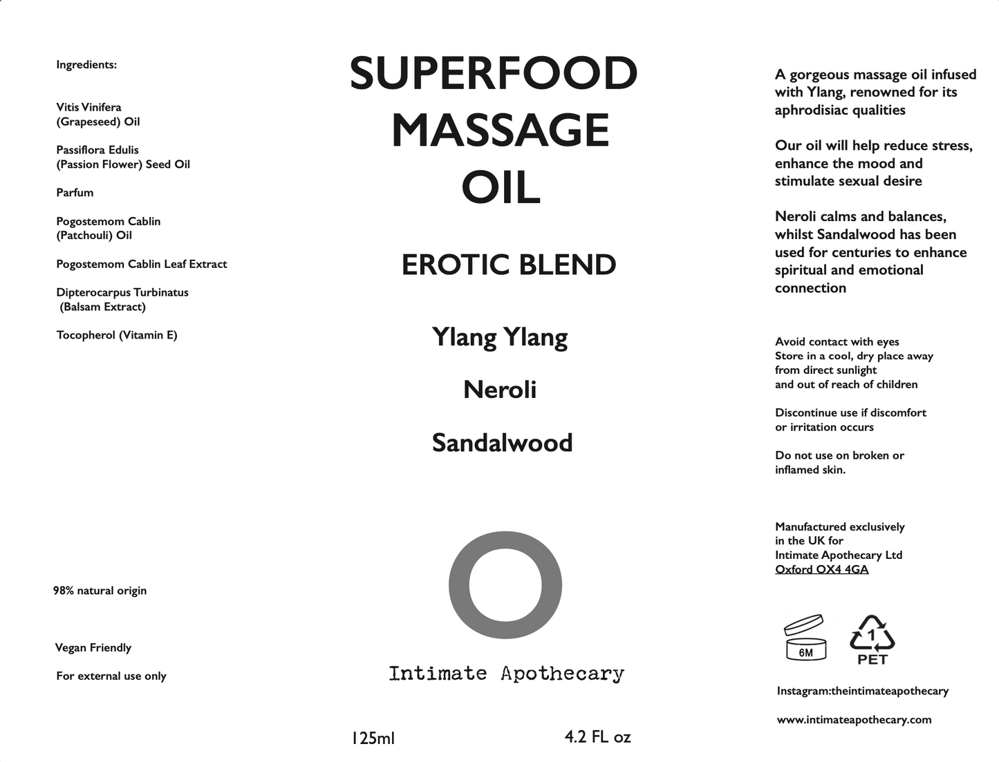 Superfood Massage Oil Erotic Blend