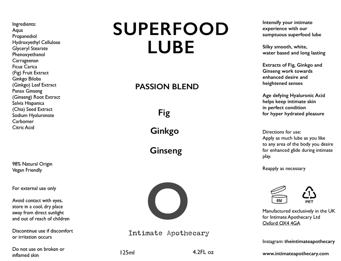 Superfood Lube      Passion Blend